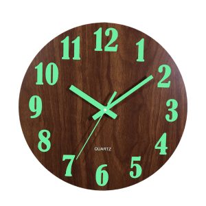 Horloge murale lumineuse en bois