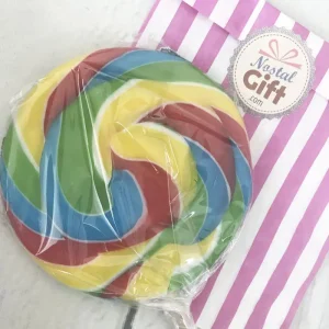 Grande sucette ronde foraine personnalisée – Baptême – 16cm